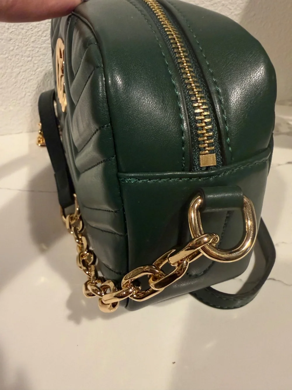 Green Chevron Camera Bag